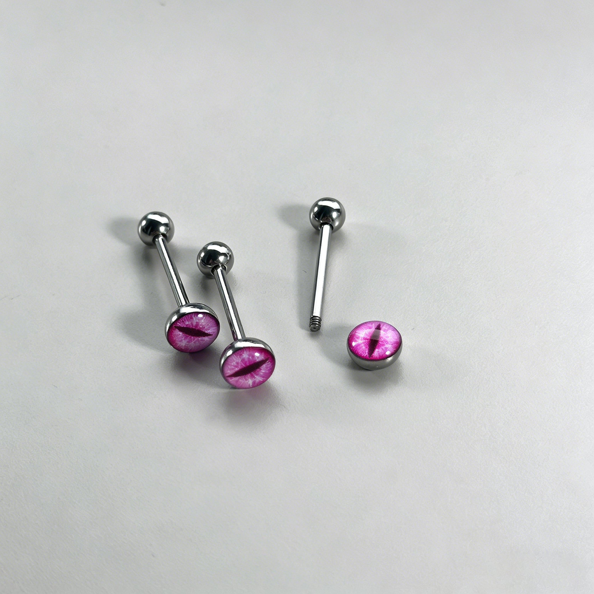 Mystic Demon Eye Titanium Tongue Ring - Internally Threaded