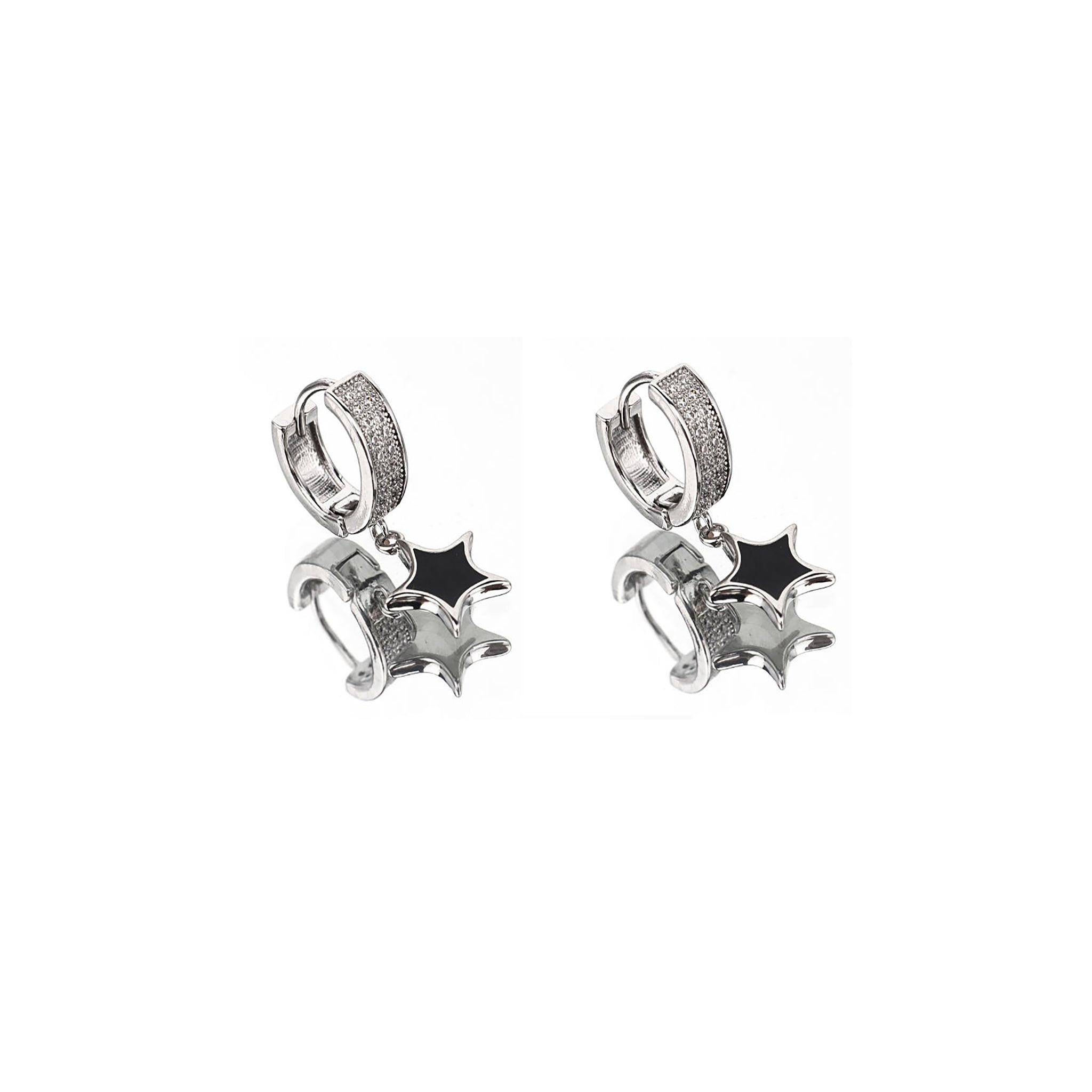 Pendant Pentagram CZ Stainless Steel Earrings - Pendant Pentagram CZ Stainless Steel Earrings - Set by CRUXJEWELRY