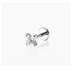 F136 Titanium Four Leaf Clover Opal Internally Threaded Flat Back Studs