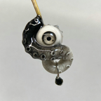 Cthulhu Eye – Monochrome Black & Gray Tentacle Earrings with Realistic Eyeball