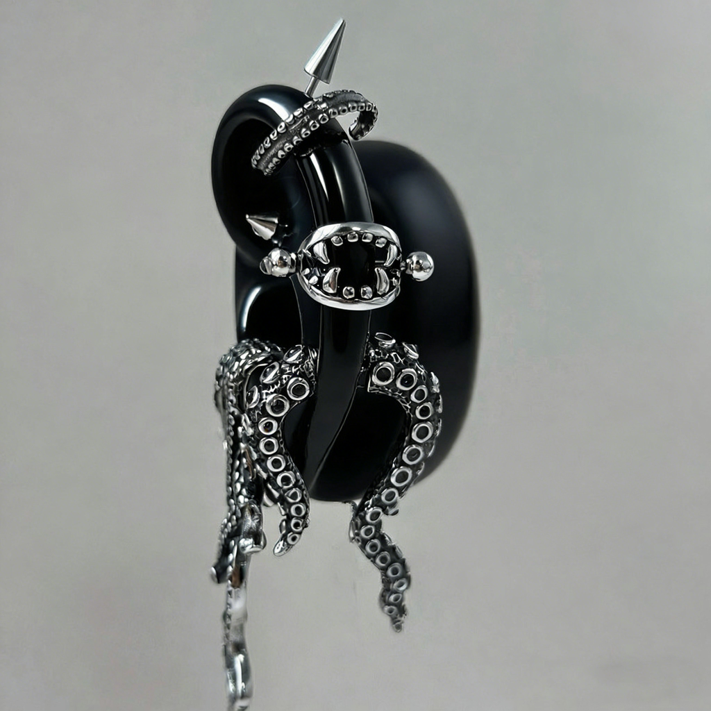 The "Abyss" Collection | Deep Sea Kraken & Tentacle Earrings Stack