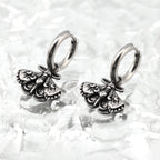 Gothic Moth Insect Pendant Stainless Steel Earrings - Gothic Moth Insect Pendant Stainless Steel Earrings - Single by CRUXJEWELRY