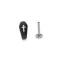 Hallowmas - Gothic Resin Cross Coffin Stainless Steel Ear Studs - Hallowmas - Gothic Resin Cross Coffin Stainless Steel Ear Studs - Black / 6mm by CRUXJEWELRY