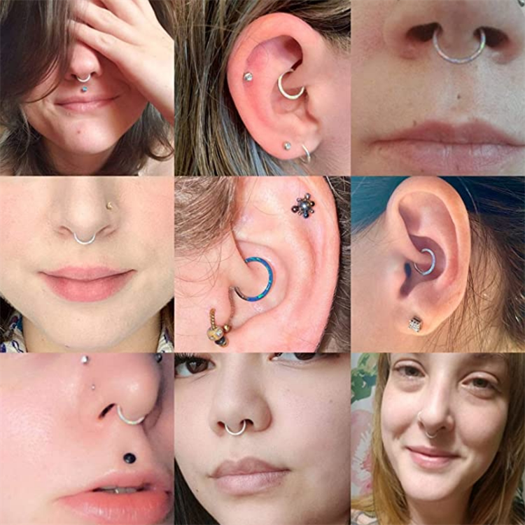F136 Titanium Opal Seamless Hoop | Lip Nose Cartilage Ring