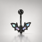 Black Bat Wings Stainless Steel Belly Rings