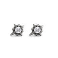 PAIR OF Black & White CZ 3D Hexagram Stainless Steel Ear Studs - PAIR OF Black & White CZ 3D Hexagram Stainless Steel Ear Studs - Pair of White by CRUXJEWELRY