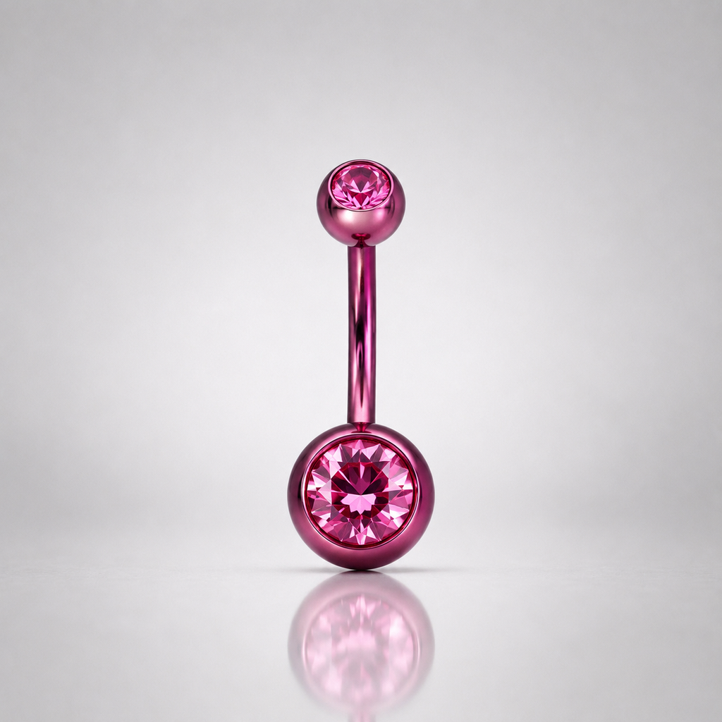 CZ Crystal Titanium Belly Ring