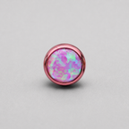 Titanium Fire Opal Bezel Piercing Top