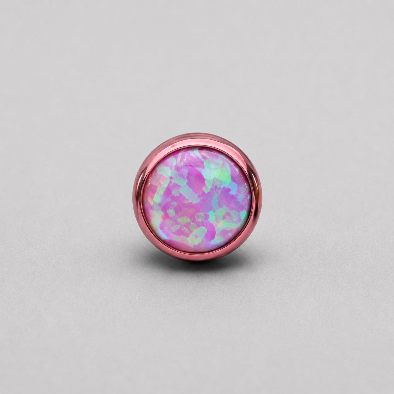 Titanium Fire Opal Bezel Piercing Top