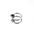 3D pentacle Stainless Steel Segment hoop - 3D pentacle Stainless Steel Segment hoop - Black by CRUXJEWELRY