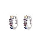 PAIR OF Star & Heart Rainbow CZ white-gold-plated copper Earring - PAIR OF Star & Heart Rainbow CZ white-gold-plated copper Earring - Star by CRUXJEWELRY