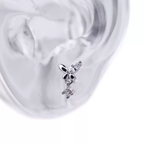 Butterfly Dangle CZ Stainless Steel Ear Studs - Butterfly Dangle CZ Stainless Steel Ear Studs - Single / 6mm by CRUXJEWELRY
