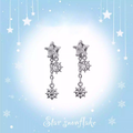 Christmas - PAIR OF Snowflake Pentagram Dangle Stainless Steel Ear Studs - Christmas - PAIR OF Snowflake Pentagram Dangle Stainless Steel Ear Studs - 0.8mm/20G by CRUXJEWELRY