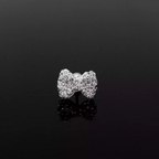 Christmas - High-Shine Full CZ Bow Tie Stainless Steel Ear Studs - Christmas - High-Shine Full CZ Bow Tie Stainless Steel Ear Studs - White / Single / 0.8mm/20G by CRUXJEWELRY