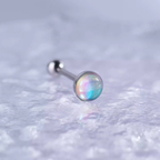 Vibrant Dreamy Oil Resin Stainless Steel Tongue Stud - Vibrant Dreamy Oil Resin Stainless Steel Tongue Stud - Sky Blue / 10 mm by CRUXJEWELRY