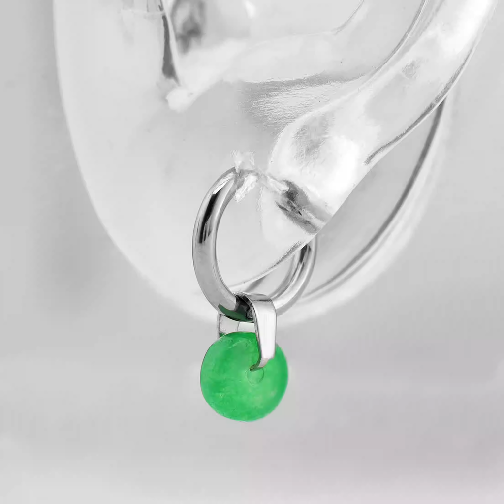 Eastern Aesthetics - White & Green Pendant Jade Earrings - Eastern Aesthetics - White & Green Pendant Jade Earrings - Pair of White by CRUXJEWELRY