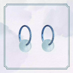 Eastern Aesthetics - Sky Blue Dangle Jade Titanium Earrings - Eastern Aesthetics - Sky Blue Dangle Jade Titanium Earrings - Blue / 8mm by CRUXJEWELRY