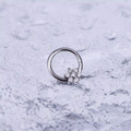 Iridescent Six-Flower Septum Clicker - Iridescent Six-Flower Septum Clicker - Sliver by CRUXJEWELRY