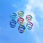 Gradient Multicolored Electroplated Stainless Steel Earrings - product overview