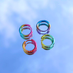Gradient Multicolored Electroplated Stainless Steel Earrings - Blue-White Gradient