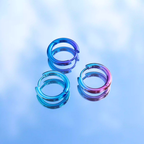 Gradient Multicolored Electroplated Stainless Steel Earrings - Blue-White Gradient