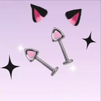 Paws & Purrs - Blue and Pink Cat Ear Stainless Steel Internally Threaded Helix Studs - Paws & Purrs - Blue and Pink Cat Ear Stainless Steel Internally Threaded Helix Studs - Blue / Single / 6mm by CRUXJEWELRY