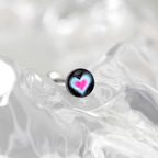 Heart Epoxy Resin Stainless Steel Tongue Stud - Heart Epoxy Resin Stainless Steel Tongue Stud - Black-Red Gradient / 10mm by CRUXJEWELRY