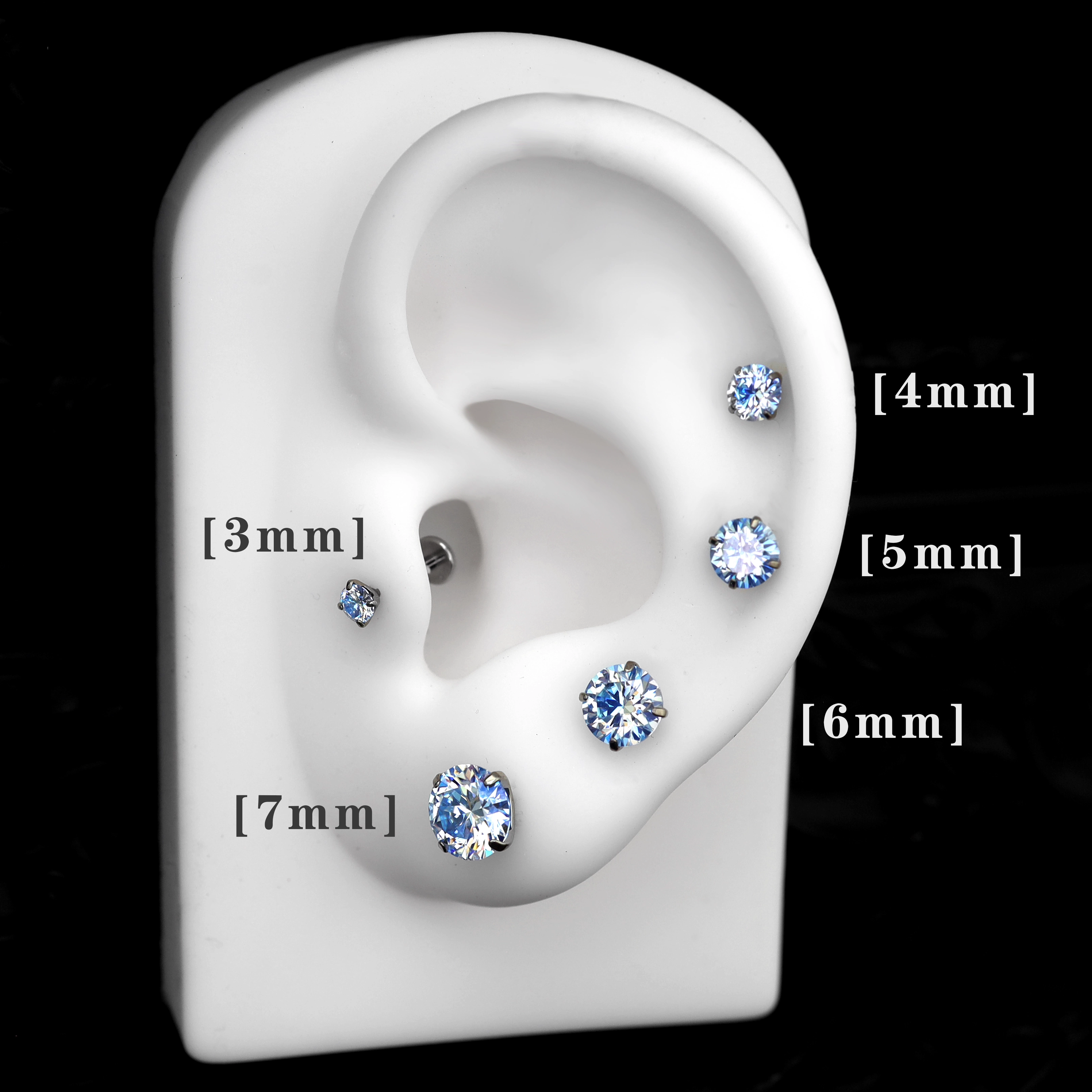 Luxurious Moissanite Flat Back Stud - Brilliant Implant Grade Titanium Ear & Lip Piercing