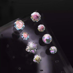 High-Shine Aurora Borealis t CZ Internally Threaded Titanium Studs - High-Shine Aurora Borealis t CZ Internally Threaded Titanium Studs - Firework / 6mm / 5mm by CRUXJEWELRY