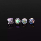 High-Shine Aurora Borealis t CZ Internally Threaded Titanium Studs - High-Shine Aurora Borealis t CZ Internally Threaded Titanium Studs - Firework / 6mm / 5mm by CRUXJEWELRY