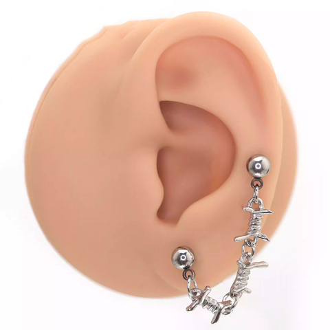 Boucles d'oreilles en acier inoxydable à double trou, style bondage noué 