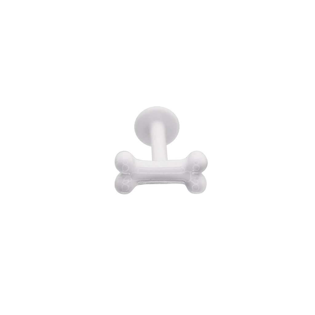 CRUX - White Fishbone Internally Threaded stainless steel Studs - CRUX - White Fishbone Internally Threaded stainless steel Studs - Mini Bone / 8mm by CRUXJEWELRY