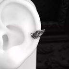 Single Wing CZ stainless steel Ear Stud - Single Wing CZ stainless steel Ear Stud - Single by CRUXJEWELRY