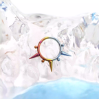 Rainbow Spike Segment Septum Ring - Rainbow Spike Segment Septum Ring - Rainbow / 8 mm by CRUXJEWELRY