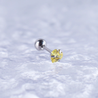 Iridescent Heart CZ Stainless Steel Ball-Back Studs - Iridescent Heart CZ Stainless Steel Ball-Back Studs - Pink by CRUXJEWELRY