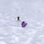 Iridescent Heart CZ Stainless Steel Ball-Back Studs - Iridescent Heart CZ Stainless Steel Ball-Back Studs - Purple by CRUXJEWELRY