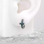 Turquoise Cross stainless steel Earrings - Turquoise Cross stainless steel Earrings - Single by CRUXJEWELRY