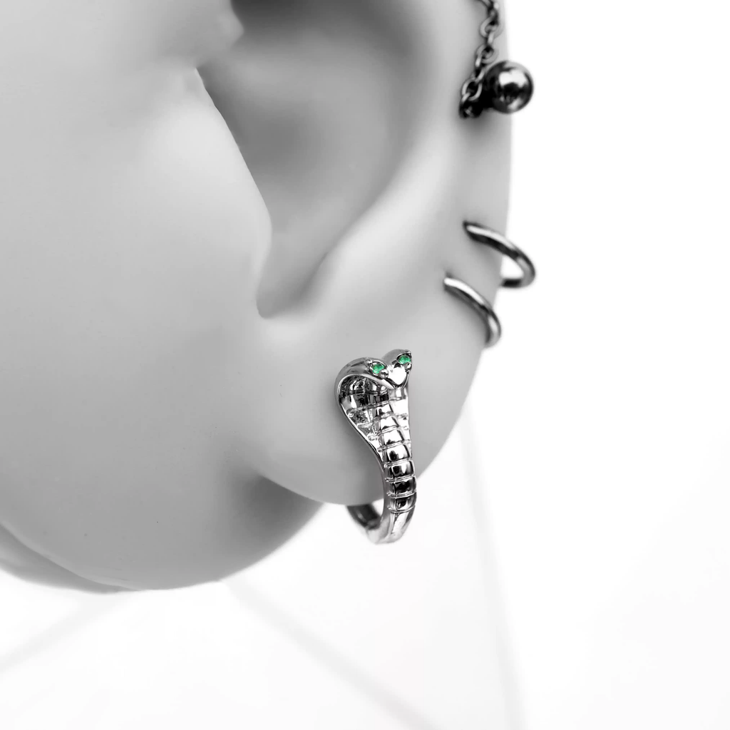 White CZ Eyed Serpent 3D Stainless Steel Stainless Steel - White CZ Eyed Serpent 3D Stainless Steel Stainless Steel - Single by CRUXJEWELRY