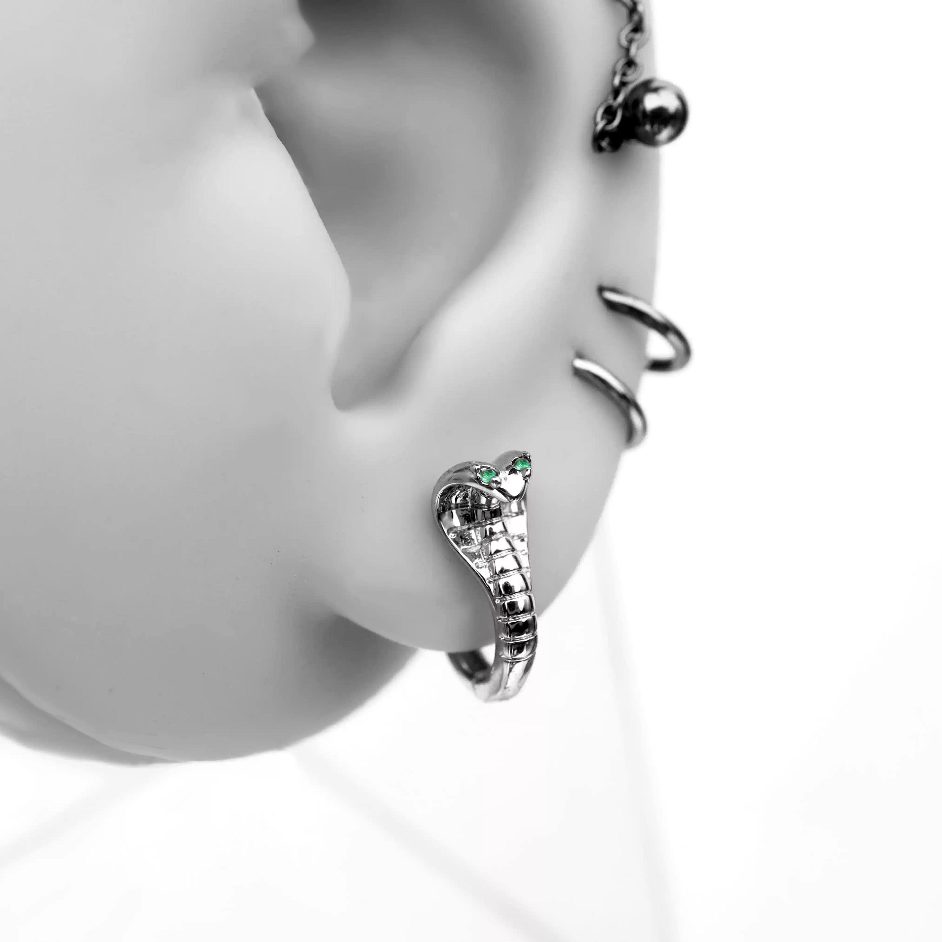 White CZ Eyed Serpent 3D Stainless Steel Stainless Steel - White CZ Eyed Serpent 3D Stainless Steel Stainless Steel - Single by CRUXJEWELRY