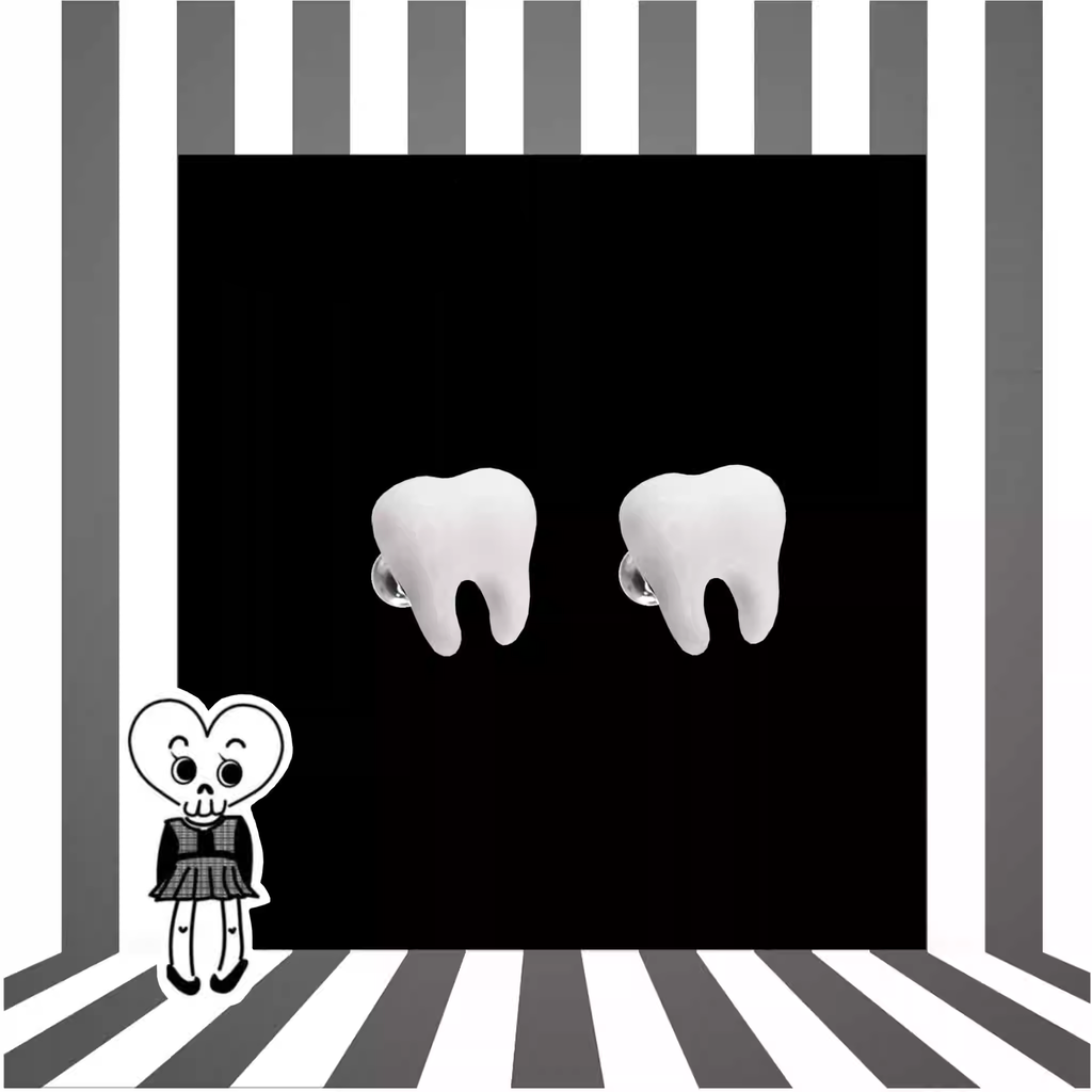 CRUX - White Tooth Externally Threaded stainless steel Studs - CRUX - White Tooth Externally Threaded stainless steel Studs - Single / 6mm / 0.8mm/20G by CRUXJEWELRY