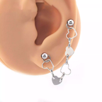 Openwork Heart Ear Chain - Openwork Heart Ear Chain - Heart Chain by CRUXJEWELRY