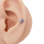 Titanium Fluid Heart Stud | Cyberpunk Liquid Metal Cartilage & Lip Piercing
