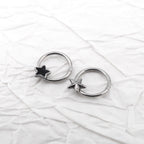3D pentacle Stainless Steel Segment hoop - 3D pentacle Stainless Steel Segment hoop - Black by CRUXJEWELRY