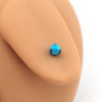 F136 Titanium Nebula Opal Tongue Ring - Internally Threaded Straight Barbell