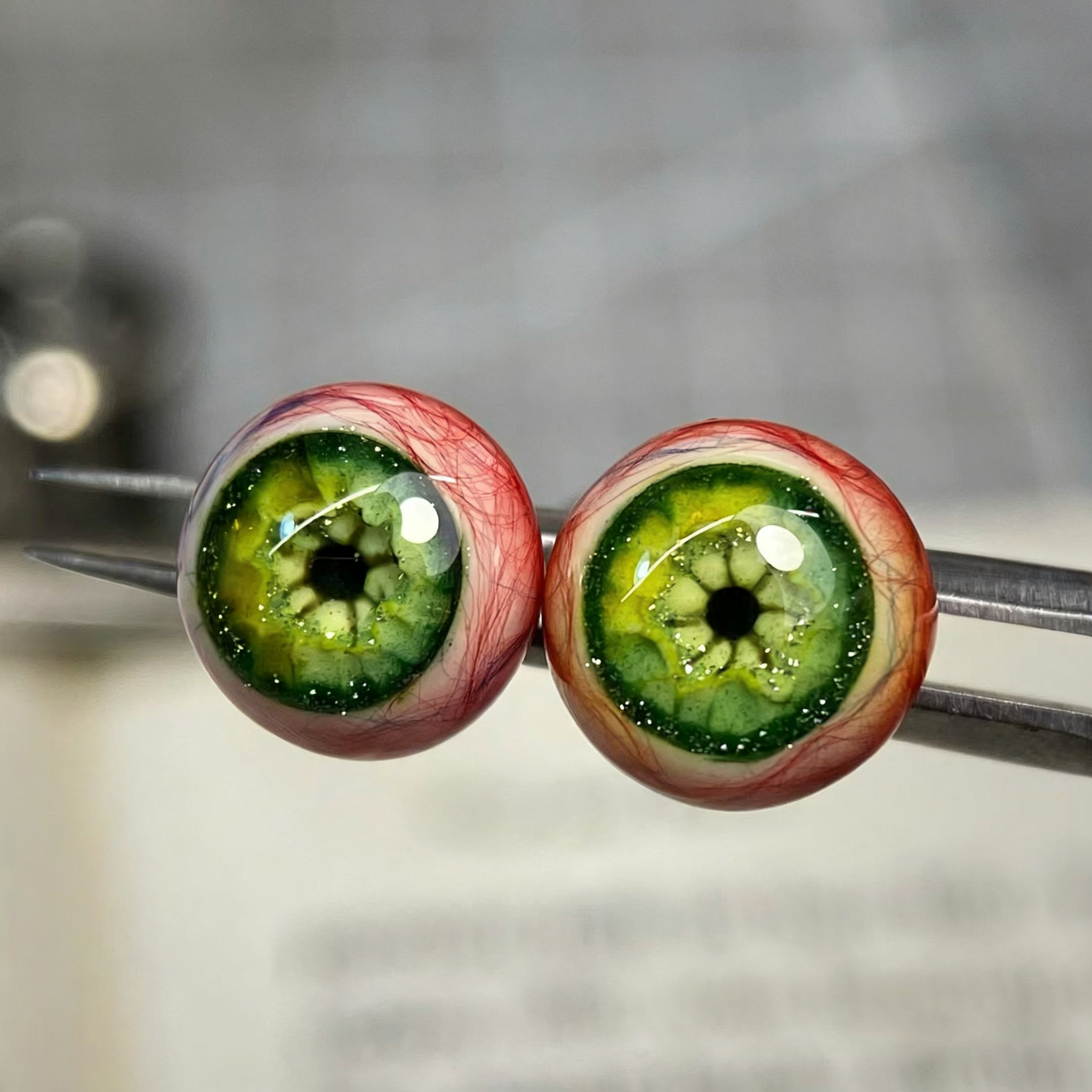 Cthulhu Eye - Realistic Handcrafted Eyeball |  Tongue/Ear/Lip  Titanium Studs