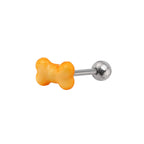 Star Baker - Resin Puppy's Bone Tongue stud - Star Baker - Resin Puppy's Bone Tongue stud - 1.2mm/16G / 12mm by CRUXJEWELRY
