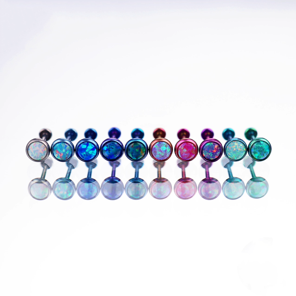 Opal Basic Titanium Threadless Flat Back Stud