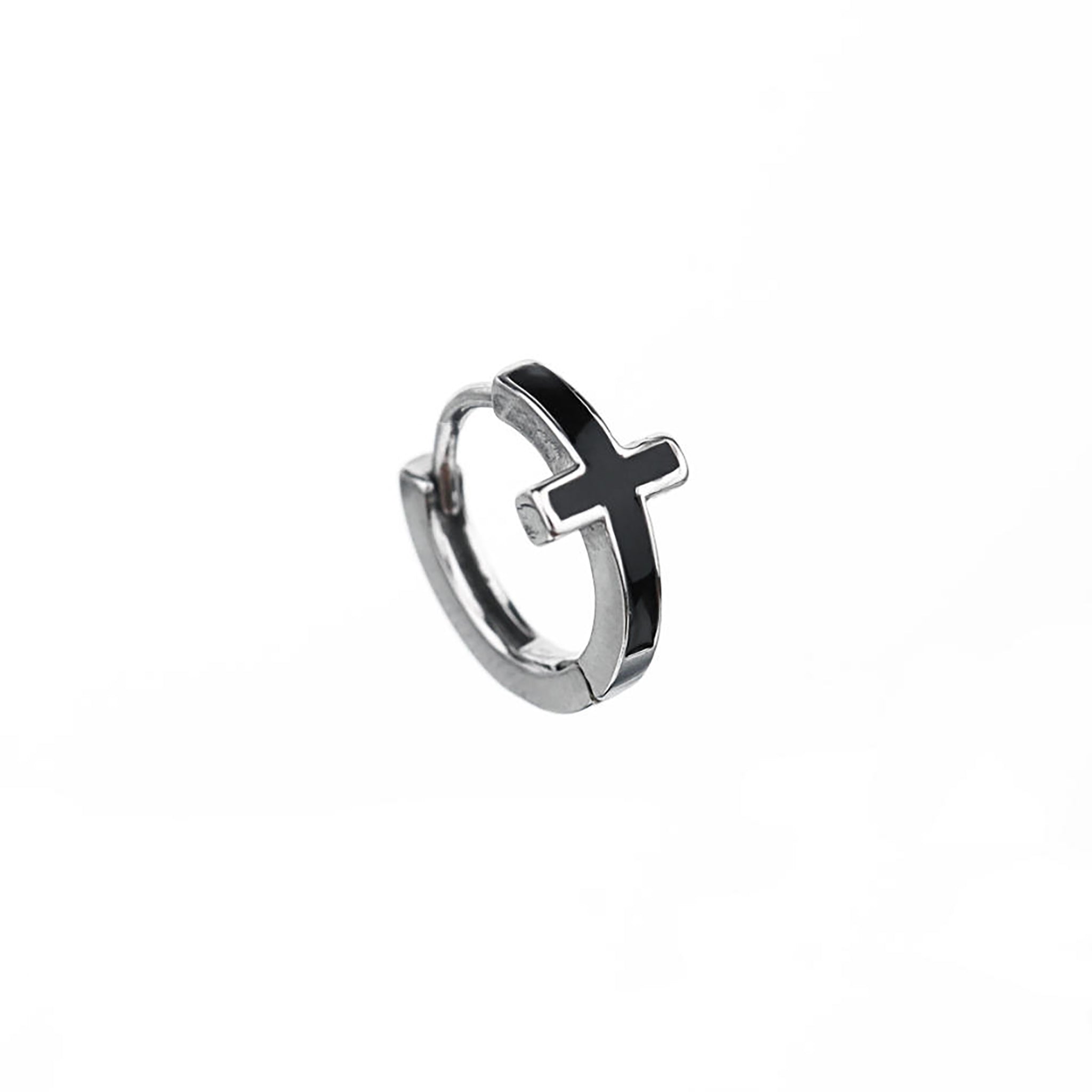 One-Piece Cross Stainless Steel Earrings - One-Piece Cross Stainless Steel Earrings - Single by CRUXJEWELRY