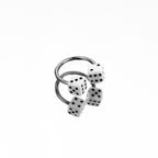 Colorful Acrylic Dice Horseshoe Ring - Colorful Acrylic Dice Horseshoe Ring - White / 8 mm by CRUXJEWELRY