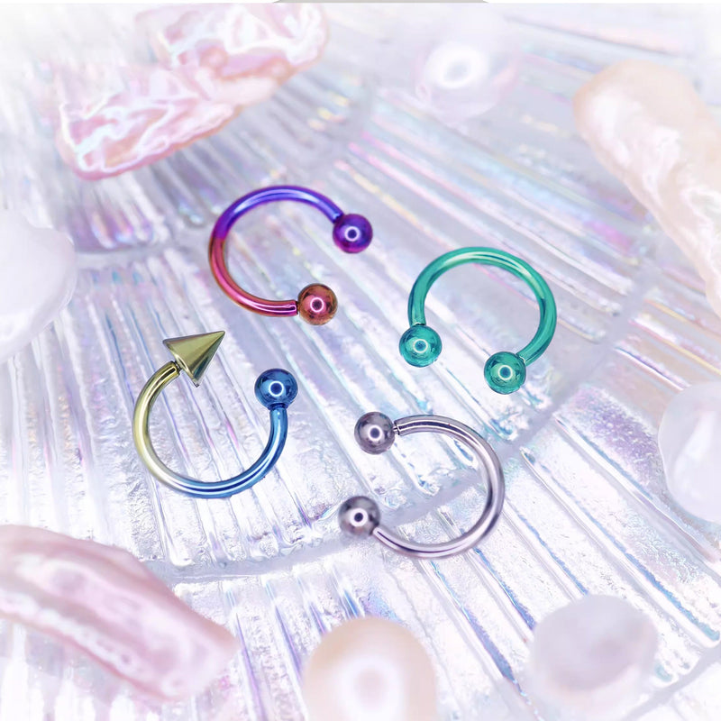 16G Internally Threaded Titanium Horseshoe ring - product overview
